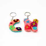 Hand-Embroidered initial letters Keychains