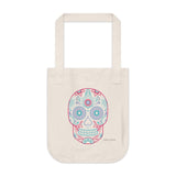 Organic Canvas Skull Day of the Dead Tote Bag