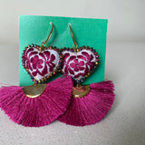 Hand embroidery earrings