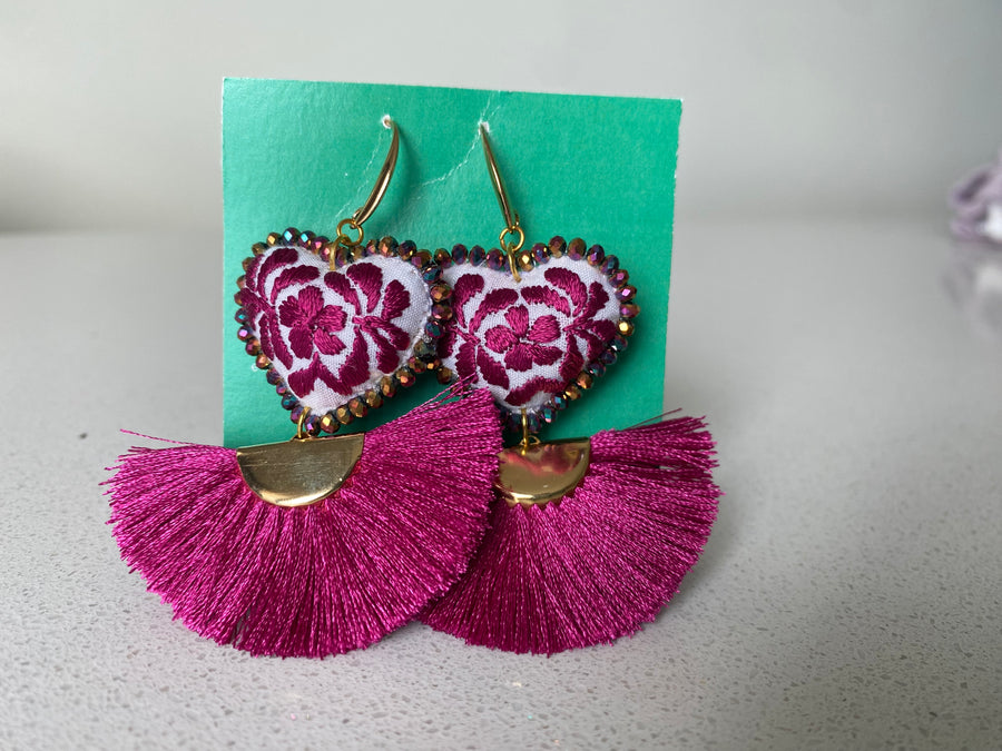 Hand embroidery earrings