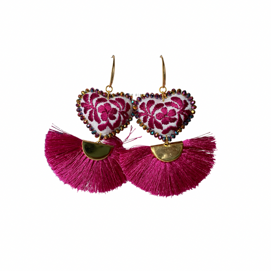 Hand embroidery earrings