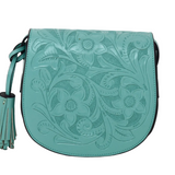 Aqua leather fashion bag for women