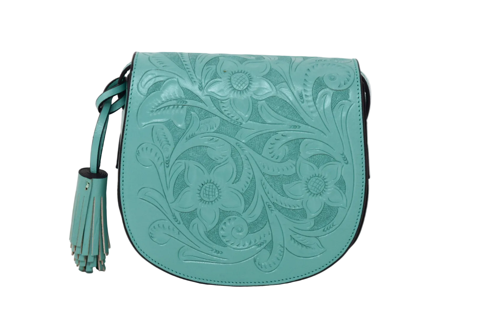 Aqua leather fashion bag for women