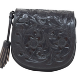 Leather black bag for women