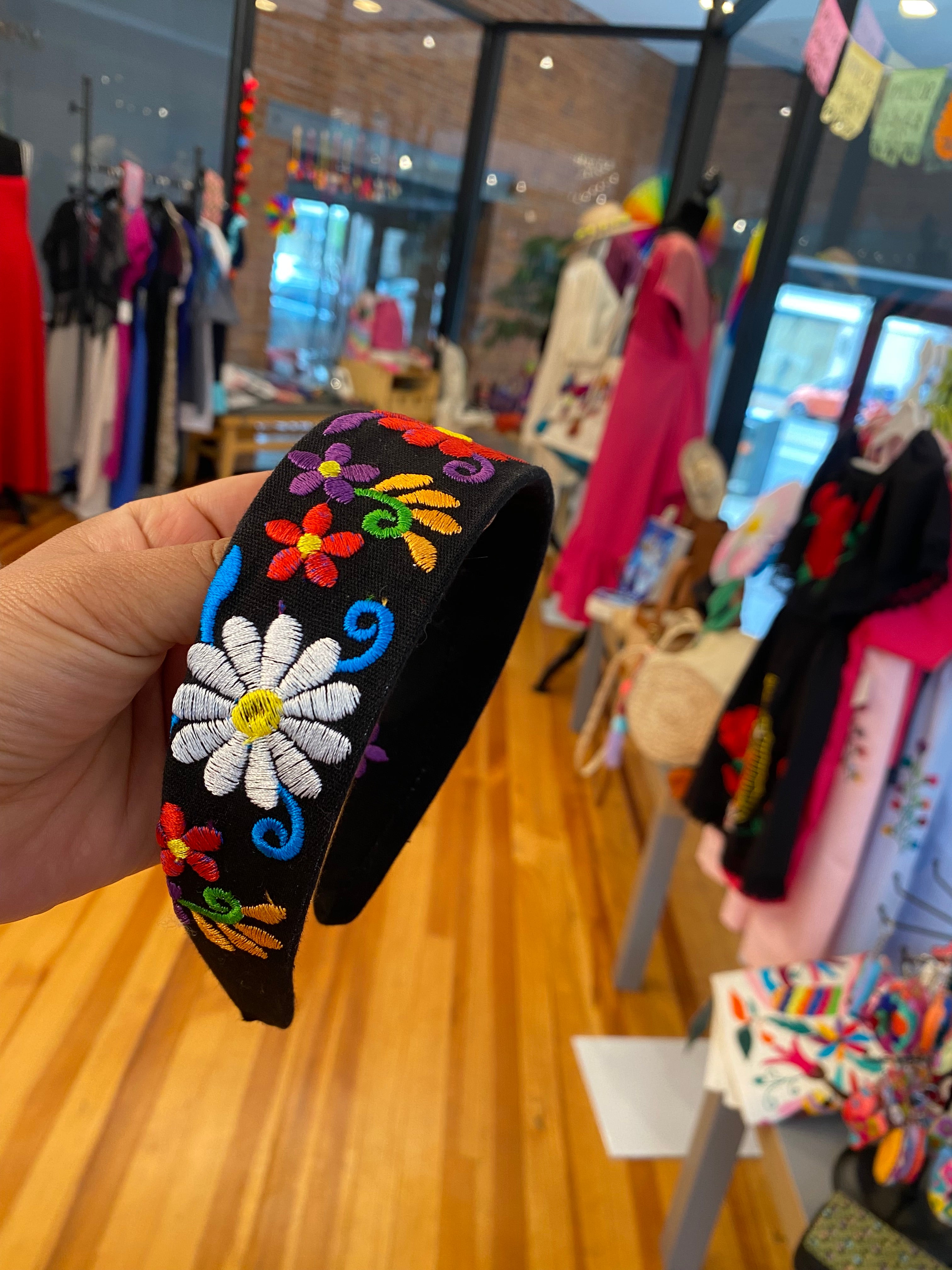 Mexican embroidery headband, floral embroidery headbands, 
