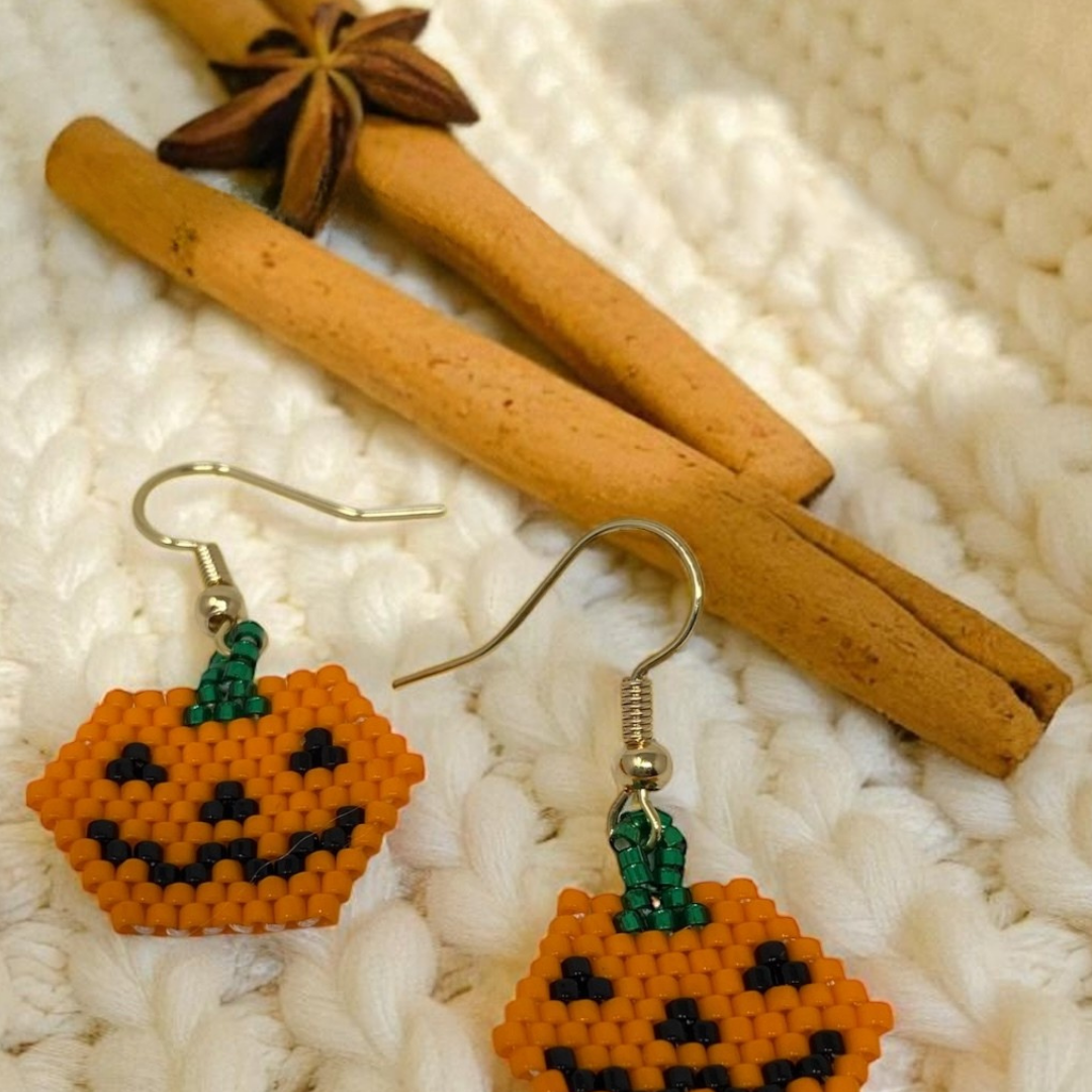 Pumpkin earrings, calabaza earrings, pumpkin accessories, autumn
