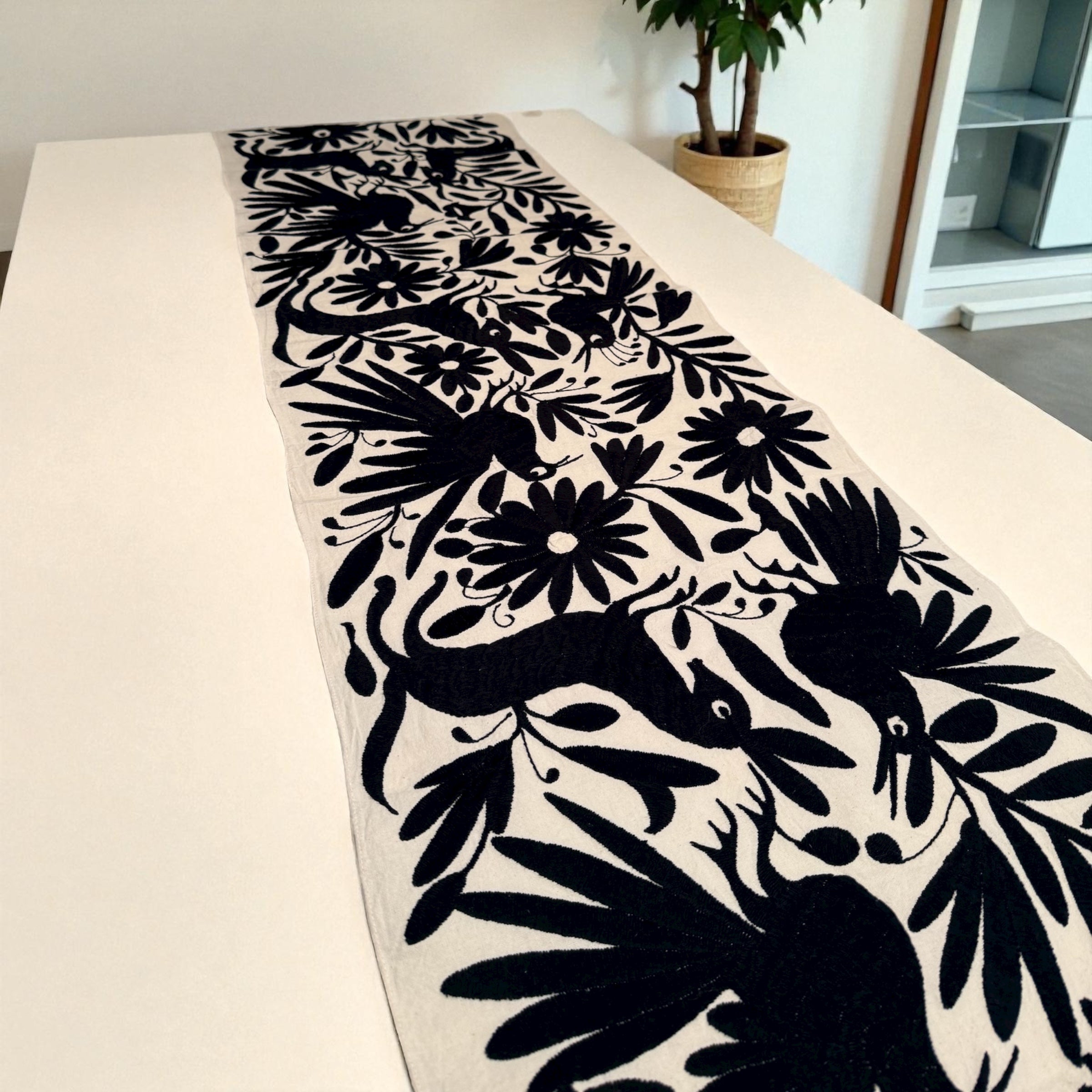 Mexican Table runner tenango embroidery