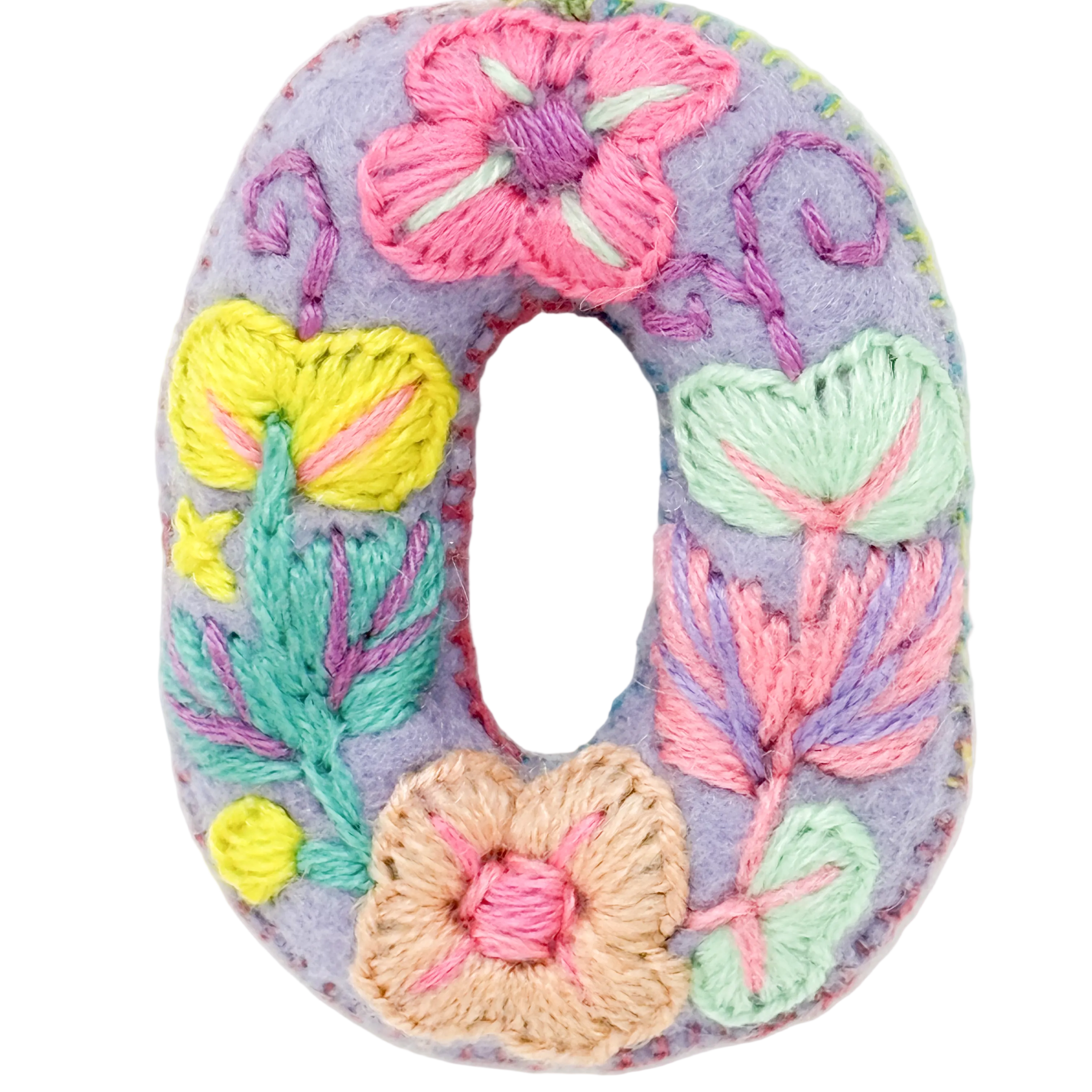 A handmade felt letter O