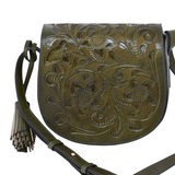 Mexican leather olive green bag