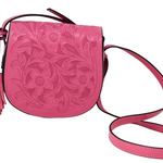 Pink leather travel bag 