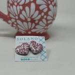 Pink mug with white floral pattern and Solano earrings for valentines day, mothers day or birthday gift