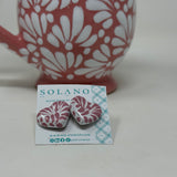 Pink mug with white floral pattern and Solano earrings for valentines day, mothers day or birthday gift