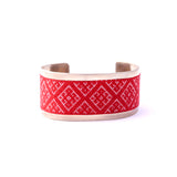 Alpaca bracelet with textile embroidery