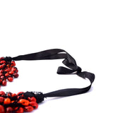Red necklace natural seeds