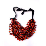 Red necklace natural seeds