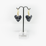 Hand Carved & painted Heart Earrings