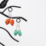 Hand Carved & painted Heart Earrings