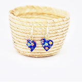 Hand Carved & painted Heart Earrings