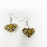 Hand Carved & painted Heart Earrings